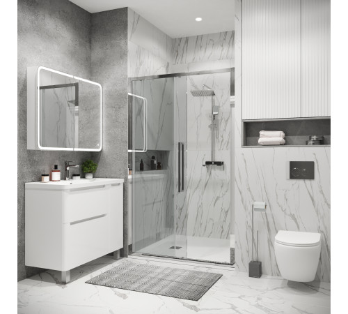 Дверь в нишу Grossman Cosmo 100.K33.02.130.10.00 (130х195) хром,стекло прозрачное,раздвижная