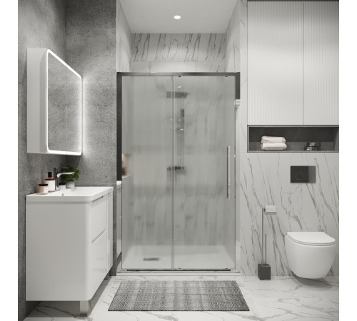 Дверь в нишу Grossman Cosmo 100.K33.02.120.10.02 (120х195) хром,стекло шиншилла,раздвижная