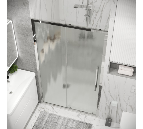 Дверь в нишу Grossman Cosmo 100.K33.02.120.10.02 (120х195) хром,стекло шиншилла,раздвижная