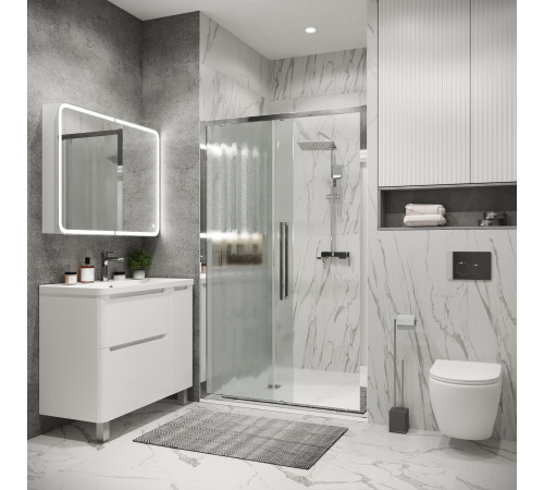 Дверь в нишу Grossman Cosmo 100.K33.02.120.10.02 (120х195) хром,стекло шиншилла,раздвижная