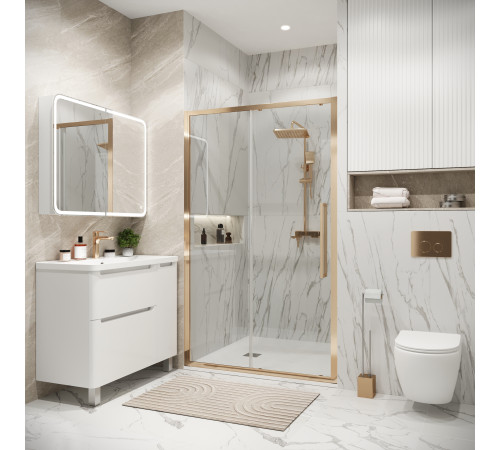 Дверь в нишу Grossman Cosmo 100.K33.02.100.32.00 (100х195) золото сатин,стекло прозрачное,раздвижная