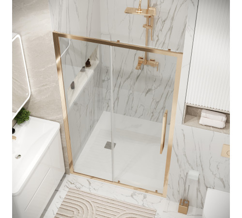 Дверь в нишу Grossman Cosmo 100.K33.02.100.32.00 (100х195) золото сатин,стекло прозрачное,раздвижная