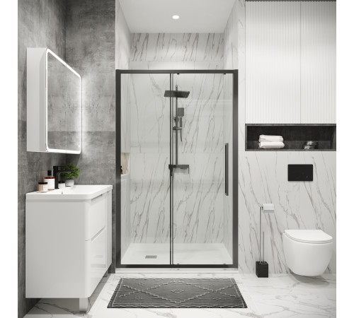 Дверь в нишу Grossman Cosmo 100.K33.02.120.42.00 (120х195) графит сатин,стекло прозрачное,раздвижная