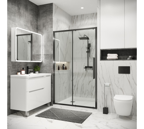 Дверь в нишу Grossman Cosmo 100.K33.02.120.42.00 (120х195) графит сатин,стекло прозрачное,раздвижная