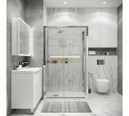 Боковая стенка Grossman Cosmo 200.K33.02.80.10.02 (80х195) хром,стекло шиншилла