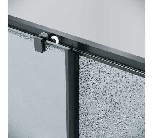 Душевое ограждение Grossman Cosmo 100.K33.02.110.21.02-200.K33.02.80.21.02 (110х80х195) раздвижная(левая),черный матовый,стекло шиншилла