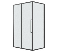 Душевое ограждение Grossman Cosmo 100.K33.02.100.21.02-200.K33.02.80.21.02 (100х80х195) раздвижная(левая),черный матовый,стекло шиншилла