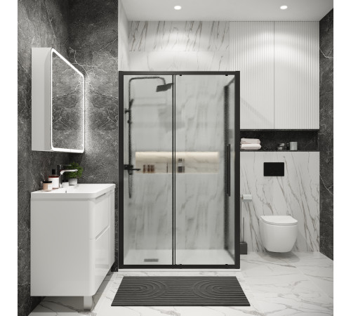 Боковая стенка Grossman Cosmo 200.K33.02.100.21.02 (100х195) черный матовый,стекло шиншилла