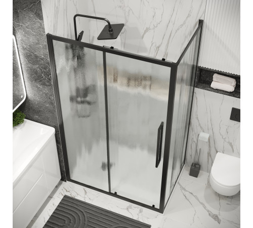 Боковая стенка Grossman Cosmo 200.K33.02.100.21.02 (100х195) черный матовый,стекло шиншилла