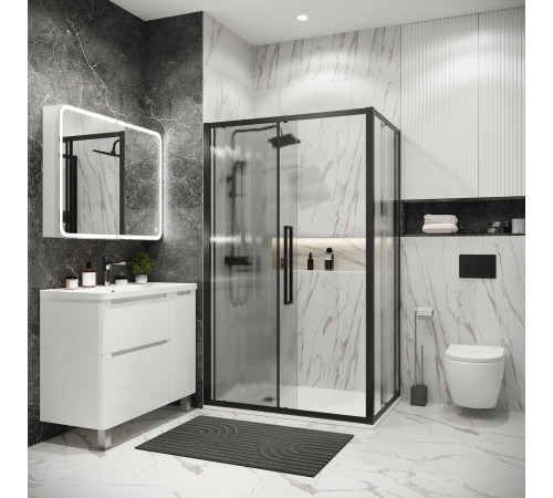 Боковая стенка Grossman Cosmo 200.K33.02.100.21.02 (100х195) черный матовый,стекло шиншилла