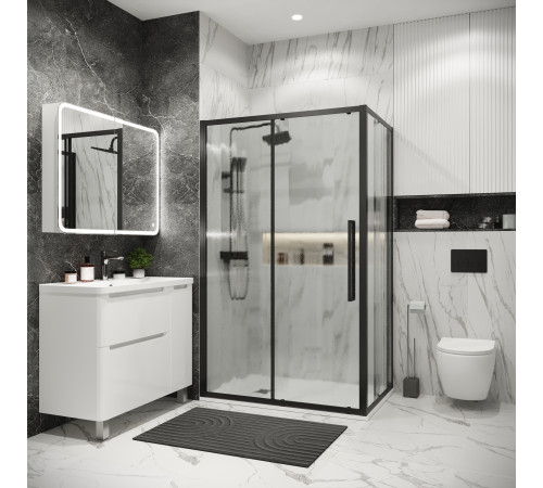 Боковая стенка Grossman Cosmo 200.K33.02.100.21.02 (100х195) черный матовый,стекло шиншилла