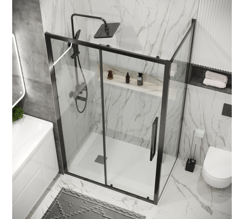 Боковая стенка Grossman Cosmo 200.K33.02.90.42.00 (90х195) графит сатин,стекло прозрачное