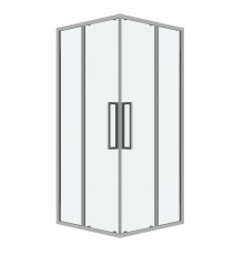 Душевое ограждение Grossman Cosmo 300.K33.02.8080.10.00 (80х80х195) квадрат,раздвижная,хром,стекло прозрачное