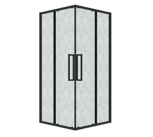Душевое ограждение Grossman Cosmo 300.K33.02.8080.21.02 (80х80х195) квадрат,раздвижная,черный матовый,стекло шиншилла