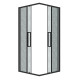 Душевое ограждение Grossman Cosmo 300.K33.02.8080.21.02 (80х80х195) квадрат,раздвижная,черный матовый,стекло шиншилла