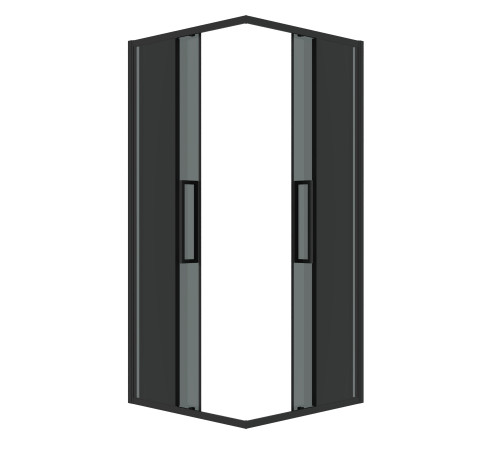 Душевое ограждение Grossman Cosmo 300.K33.02.1010.21.10 (100х100х195) квадрат,раздвижная,черный матовый,стекло тонированное