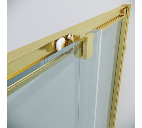 Душевое ограждение Grossman Cosmo 300.K33.02.8080.32.00 (80х80х195) квадрат,раздвижная,золото сатин,стекло прозрачное