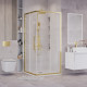 Душевое ограждение Grossman Cosmo 300.K33.02.8080.32.00 (80х80х195) квадрат,раздвижная,золото сатин,стекло прозрачное