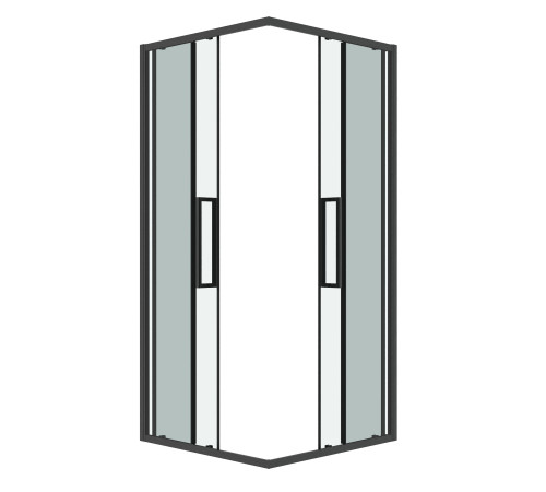 Душевое ограждение Grossman Cosmo 300.K33.02.8080.42.00 (80х80х195) квадрат,раздвижная,графит сатин,стекло прозрачное