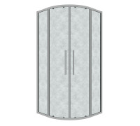 Душевое ограждение Grossman Cosmo 301.K33.02.1010.10.02 (100х100х195) четверть круга,раздвижная,хром,стекло шиншилла