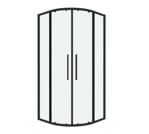 Душевое ограждение Grossman Cosmo 301.K33.02.9090.21.00 (90х90х195) четверть круга,раздвижная,черный матовый,стекло прозрачное