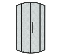 Душевое ограждение Grossman Cosmo 301.K33.02.8080.21.02 (80х80х195) четверть круга,раздвижная,черный матовый,стекло шиншилла
