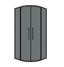 Душевое ограждение Grossman Cosmo 301.K33.02.8080.21.10 (80х80х195) четверть круга,раздвижная,черный матовый,стекло тонированное