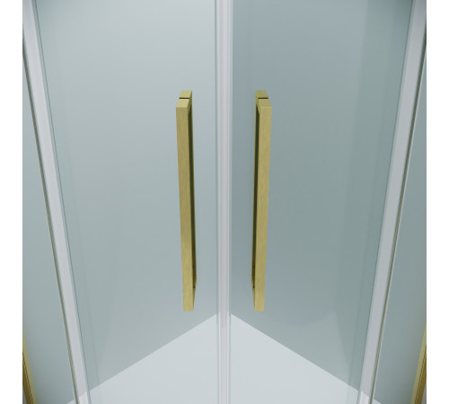 Душевое ограждение Grossman Cosmo 301.K33.02.9090.32.00 (90х90х195) четверть круга,раздвижная,золото сатин,стекло прозрачное