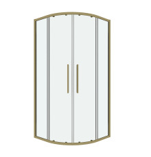 Душевое ограждение Grossman Cosmo 301.K33.02.9090.32.00 (90х90х195) четверть круга,раздвижная,золото сатин,стекло прозрачное
