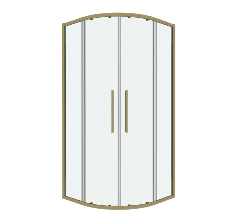 Душевое ограждение Grossman Cosmo 301.K33.02.9090.32.00 (90х90х195) четверть круга,раздвижная,золото сатин,стекло прозрачное