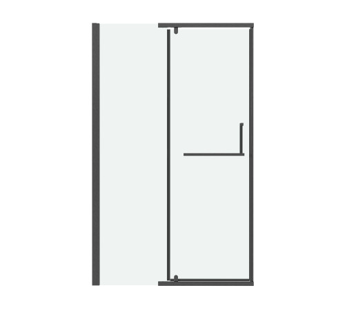 Дверь в нишу Grossman Pragma 100.K33.03.110.42.00 (110х195) графит сатин,стекло прозрачное,распашная