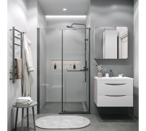 Дверь в нишу Grossman Pragma 100.K33.03.110.42.00 (110х195) графит сатин,стекло прозрачное,распашная