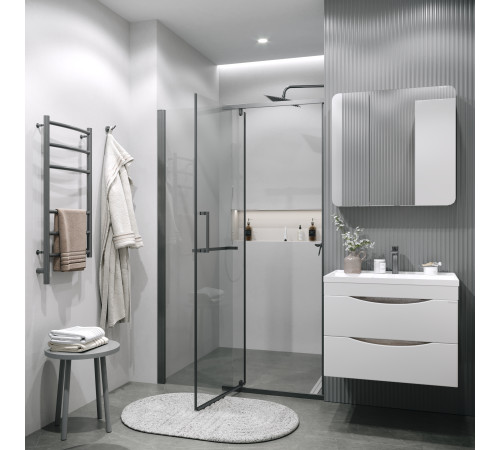 Дверь в нишу Grossman Pragma 100.K33.03.110.42.00 (110х195) графит сатин,стекло прозрачное,распашная