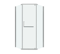 Душевое ограждение Grossman Pragma 302.K33.03.1010.10.00 (100х100х195) трапеция,распашная,хром,стекло прозрачное