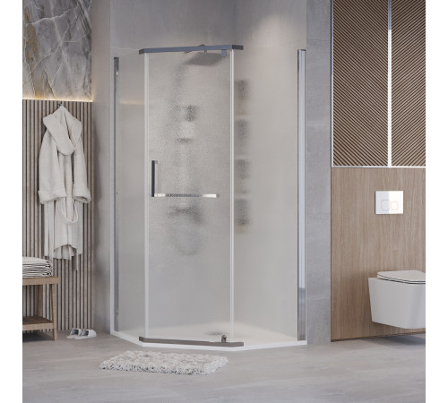 Душевое ограждение Grossman Pragma 302.K33.03.9090.10.02 (90х90х195) трапеция,распашная,хром,стекло шиншилла