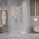 Душевое ограждение Grossman Pragma 302.K33.03.9090.10.02 (90х90х195) трапеция,распашная,хром,стекло шиншилла