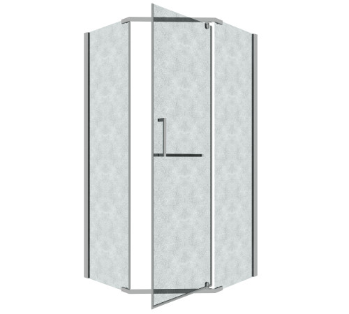Душевое ограждение Grossman Pragma 302.K33.03.9090.10.02 (90х90х195) трапеция,распашная,хром,стекло шиншилла