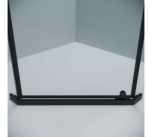Душевое ограждение Grossman Pragma 302.K33.03.1010.21.00 (100х100х195) трапеция,распашная,черный матовый,стекло прозрачное