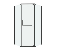 Душевое ограждение Grossman Pragma 302.K33.03.1010.21.00 (100х100х195) трапеция,распашная,черный матовый,стекло прозрачное