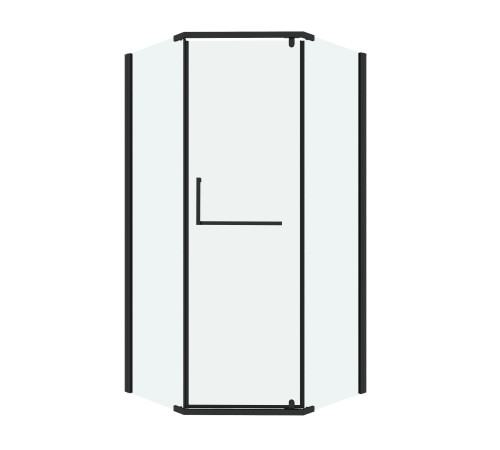 Душевое ограждение Grossman Pragma 302.K33.03.1010.21.00 (100х100х195) трапеция,распашная,черный матовый,стекло прозрачное