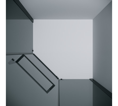 Душевое ограждение Grossman Pragma 302.K33.03.9090.21.10 (90х90х195) трапеция,распашная,черный матовый,стекло тонированное