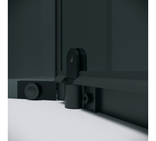 Душевое ограждение Grossman Pragma 302.K33.03.9090.21.10 (90х90х195) трапеция,распашная,черный матовый,стекло тонированное