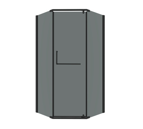 Душевое ограждение Grossman Pragma 302.K33.03.9090.21.10 (90х90х195) трапеция,распашная,черный матовый,стекло тонированное