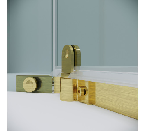 Душевое ограждение Grossman Pragma 302.K33.03.9090.32.00 (90х90х195) трапеция,распашная,золото сатин,стекло прозрачное