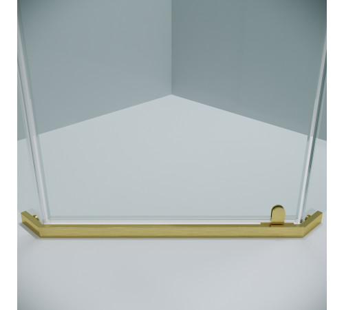 Душевое ограждение Grossman Pragma 302.K33.03.9090.32.00 (90х90х195) трапеция,распашная,золото сатин,стекло прозрачное