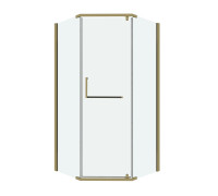 Душевое ограждение Grossman Pragma 302.K33.03.9090.32.00 (90х90х195) трапеция,распашная,золото сатин,стекло прозрачное