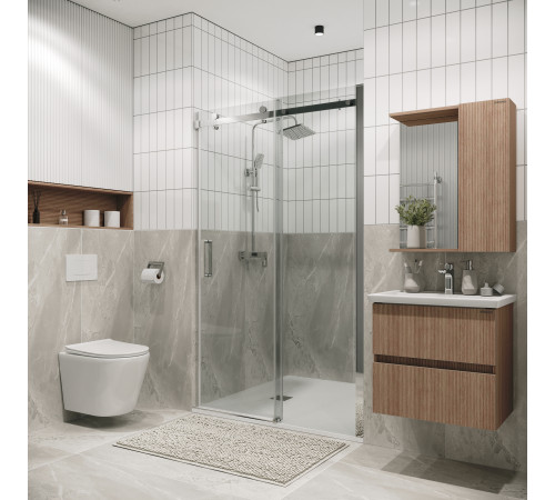 Дверь в нишу Grossman Classic 100.K33.04.160.10.00 (160х195) хром,стекло прозрачное,раздвижная