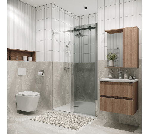 Дверь в нишу Grossman Classic 100.K33.04.160.10.00 (160х195) хром,стекло прозрачное,раздвижная