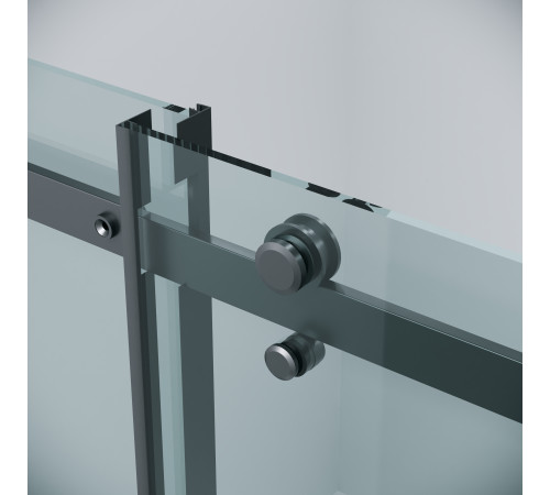 Дверь в нишу Grossman Classic 100.K33.04.140.21.00 (140х195) черный матовый,стекло прозрачное,раздвижная