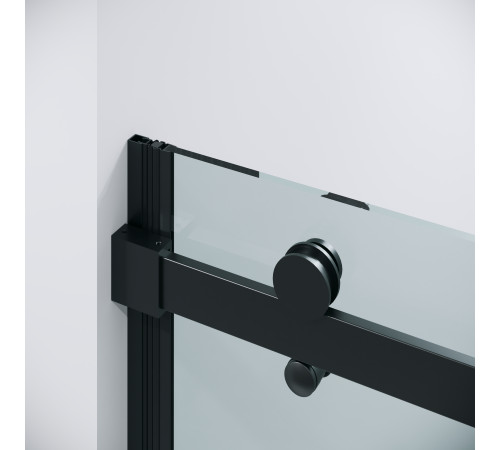 Дверь в нишу Grossman Classic 100.K33.04.140.21.00 (140х195) черный матовый,стекло прозрачное,раздвижная